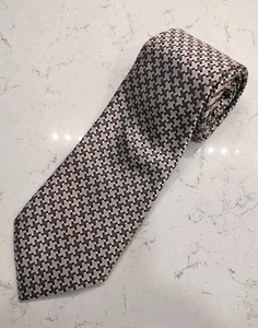 Tom Ford Tie 100% Silk Made in Italy Gray Purple Black Woven - Picture 1 of 6