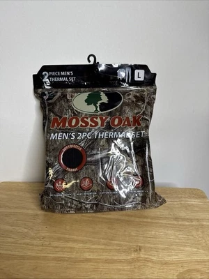 Juego térmico de 2 piezas Mossy Oak para hombre talla grande color negro.  Pantalones y Camisa Foto 1 de 4