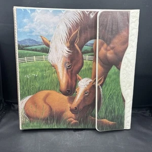 Vintage 1993 Mead Nature Pals Horses Trapper Keeper Binder Folders Horse - Picture 1 of 24