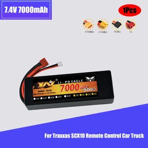 1PC 7.4V 7000mah 2S 35C Lipo Battery T Plug For Traxxas SCX10 RC Car Truck Toys - Picture 1 of 7