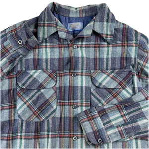 Camisa de Colección Años 60 Pendleton Lana Lazo Cuello Tablero Cuadros M Hecha en EE. UU. Madrás - Imagen 1 de 17