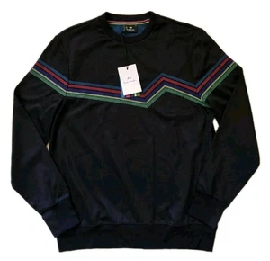 PAUL SMITH Jumper Sweatshirt Ziggy Artist Stripe Mens M Black - Picture 1 of 15