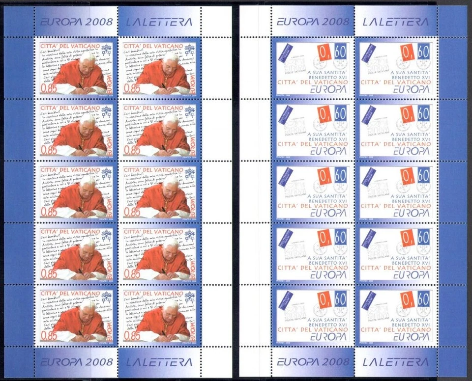 2008 EUROPE CEPT Vatican, 1 mini sheet of 10 securities, MNH** - Image 1 of 1