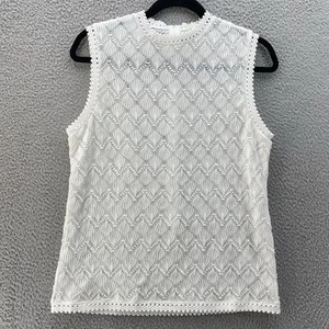 Vintage Lane Bryant Top Damen 38 weiß Strick Häkel schick 70er Japan Made Resort* - Bild 1 von 14