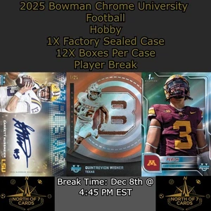 Bryant Wesco Jr. 2025 Bowman Chrome University Football Hobby 1X Case BREAK #21 - Bild 1 von 3