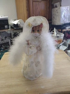 Viktorianische Katze Puppe Vintage Avon Sammlerstück Annabel Kätzchen Satin Spitze Federn - Bild 1 von 12