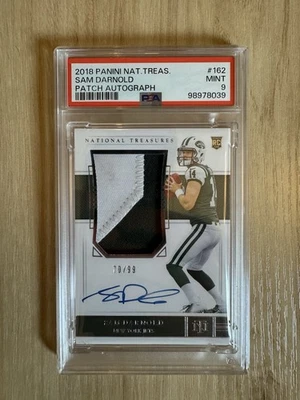 2018 National Treasures - Rookie Patch Autograph Sam Darnold /99 True RPA PSA 9 - Image 1 of 2