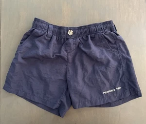 Properly Tied Boys Mallard Shorts Navy Blue Elastic Waistband Size 6 - Picture 1 of 3