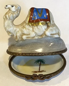 LIMOGES PEINT MAIN Schmuckschatulle-Buckel-Ägyptische Wüste-MARQUE DEPOSEE-PV - Bild 1 von 9