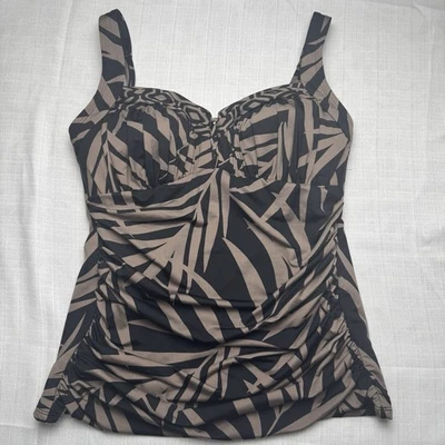 Top de natación Miraclesuit Ariana Tankini para mujer negro y topo talla 10 Foto 1 de 4