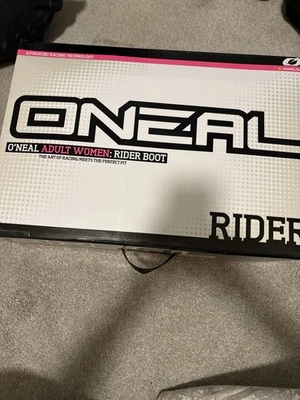 Bota de ciclista O'Neal para mujer negra/rosa, motocross todoterreno, talla 9 Foto 1 de 4