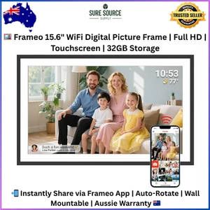 15.6Inch Digital Photo Frames 1920x1080HD Album WiFi 32G Touch Screen IPS FRAMEO - Picture 1 of 10