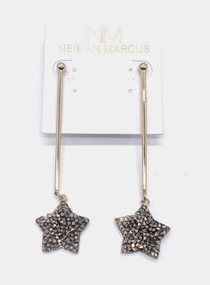 Pendientes colgantes para mujer Neiman Marcus estrella lineal dorada poste atrás Foto 1 de 3