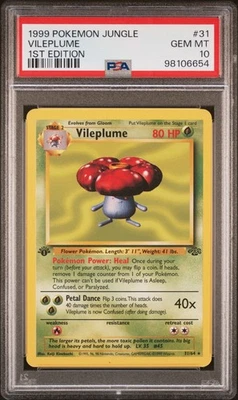 Vintage Pokemon Jungle Vileplume 1st Edition Rare #31 PSA 10 Gem Mint *LOW POP* - Image 1 of 2
