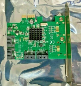IO Crest 4 Port SATA III PCI-e 2.0 x1 Controller Card Marvell Non-RAID - Picture 1 of 2