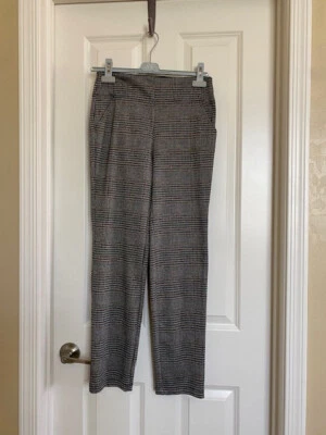 Max Studio Trouser Pullover Elastic Waist Stretch Plaid Gray Multi Size XS - Image 1 of 4