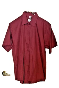 Lady Edwards Blouse Size Medium Maroon Short Sleeves 5240-13 - Picture 1 of 16