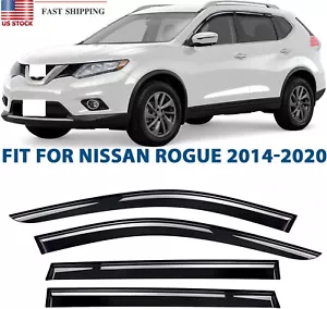 4x For 2014-2021 Nissan Rogue Window Visor Rain Guard Vent Shade Wind Deflector - Picture 1 of 14