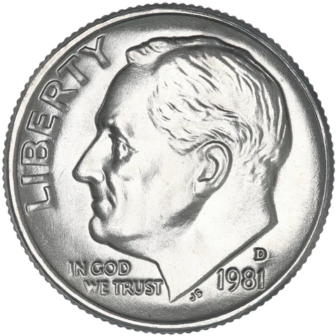 1981 D Roosevelt Dime Choice BU US Coin Cover