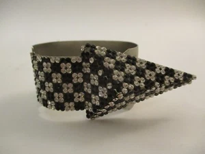 Vintage Sonia Demaria Idemaria Statement Cuff Bracelet Rhinestone Pave Arrow - Picture 1 of 9