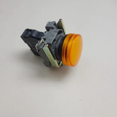 1pc 22MM XB4 YELLOW Pilot light LED FITS XB4BVG5 110V AC - Image 1 of 4