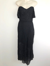Manning Cartell dress size 6 off the shoulder black mesh overlay boned bodice