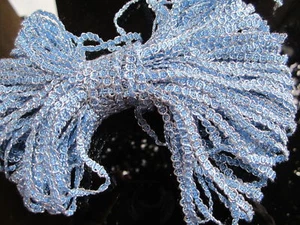 5 Meter Border Tip Nichtelastisch Light Blue Silver 0,5cm Elegante Top - Picture 1 of 2