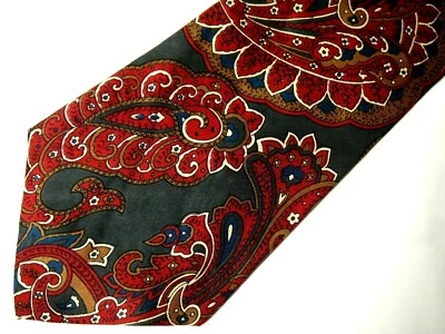 Corbata corta de colección Claybrooke para hombre borgoña roja gris marrón cachemira 56" Foto 1 de 4