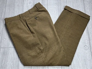 Loro Piana John Nordstrom Men's 34Rx30 Worsted Wool Corduroy Brown Cuffed Italy - Picture 1 of 17