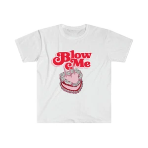 T-Shirt Blow Me Retro 70er Geburtstagstorte lustig Unisex Softstyle - Bild 1 von 9