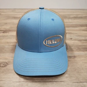 Helena Agri-Enterprises Hat Cap Snapback Blue Beige Mesh Back Adjustable - Picture 1 of 8