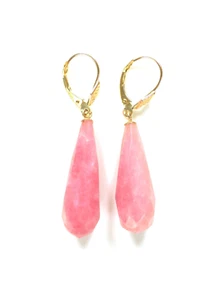 elegante Ohrhänger - mit Andenopal / rosa Opal - fac. Pampeln - 585er Gold 14K - Picture 1 of 10