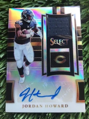 2017 Select Jordan Howard Jersey Auto SILVER 65/99 Chicago Bears MP-JO Refractor - Image 1 of 2