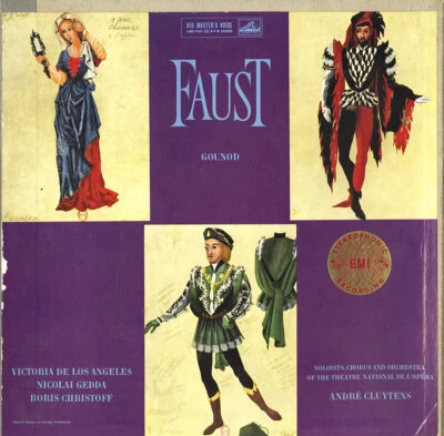 4LP HMV ASD-307 Cream/Gold GOUNOD Faust CLUYTENS LOS ANGELES GEDDA CHRISTOFF NM- - Image 1 of 3
