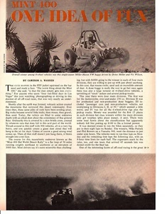 1970 DRINO MILLER @ MINT 400 / DUNE BUGGY OFF-ROAD RACER ~ ORIG 2-PAGE ARTICLE - Imagen 1 de 1