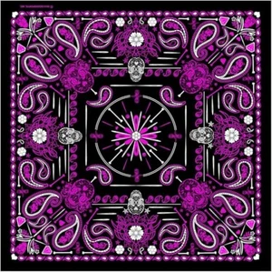 Lady Paisley Skull Purple BIKER BANDANA - Picture 1 of 2