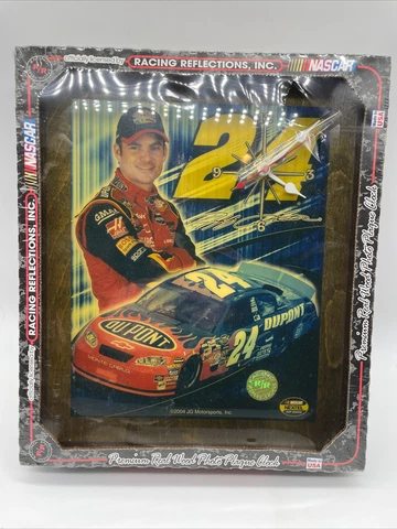 NASCAR Racing Reflections Jeff Gordon 24 Wood Photo Plaque CLOCK Made in USA Cover