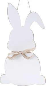 Easter Decorations-Easter Bunny Front Door Sign-Wooden Bunny Door Hanger for Spr - Picture 1 of 12
