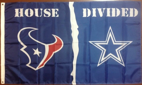 Dallas Cowboys vs Houston Texans House Divided Flag 3x5 FT NFL Football Flag Cover