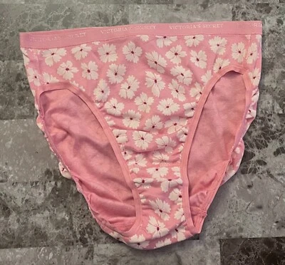 VICTORIA'S SECRET M ROSA FLORAL 100% ALGODÓN VINTAGE RARO PIERNA ALTA BRAGAS Foto 1 de 3