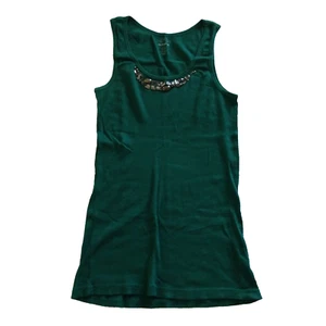 Old Navy Y2K Embellished Tank Gr. L Neu Smaragdgrün U-Ausschnitt Ausgehen Top - Bild 1 von 5