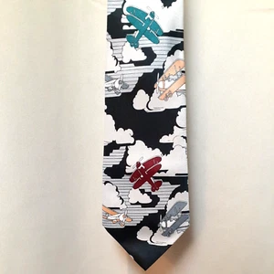 Designs by A. Rogers Men's Necktie 57 x 4" biplanes aviation plane pilot EUC - Picture 1 of 6