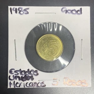1985 Estados Unidos Mexicanos $5 Pesos Good Condition Coin - Picture 1 of 24