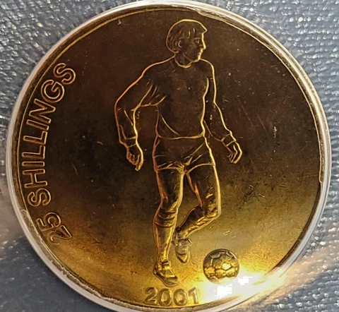 2001 Somalia 25 Shillings / Scellini KM# 103 Crowned Arms with Supporters MS 65 Cover