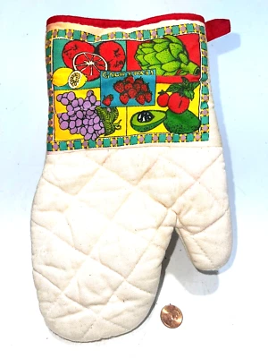 老式水果蔬菜绗缝烤箱手套 — 第 1/4 张图片