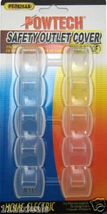 10 Pcs Outlet Safety Covers, Clear - Picture 1 of 1