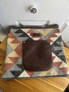 Bolso Myra Ángulo-Enredo Azteca Suroeste Algodón Cuero Cartera SIN CORREA Rodeo - Imagen 1 de 7