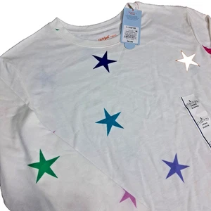 Cat & Jack Girls Size L 10/12 Long Sleeve Shirt Multicolor Stars New With Tags - Picture 1 of 8