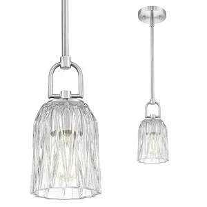 FEMILA Brushed Nickel Pendant Light Fixtures, Glass Pendant Light for kitchen  - Picture 1 of 4