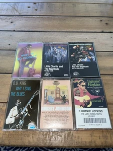 BLUES 6 cassette LOT Lightnin' Hopkins Bo Diddley BB King Robert Johnson - Picture 1 of 5